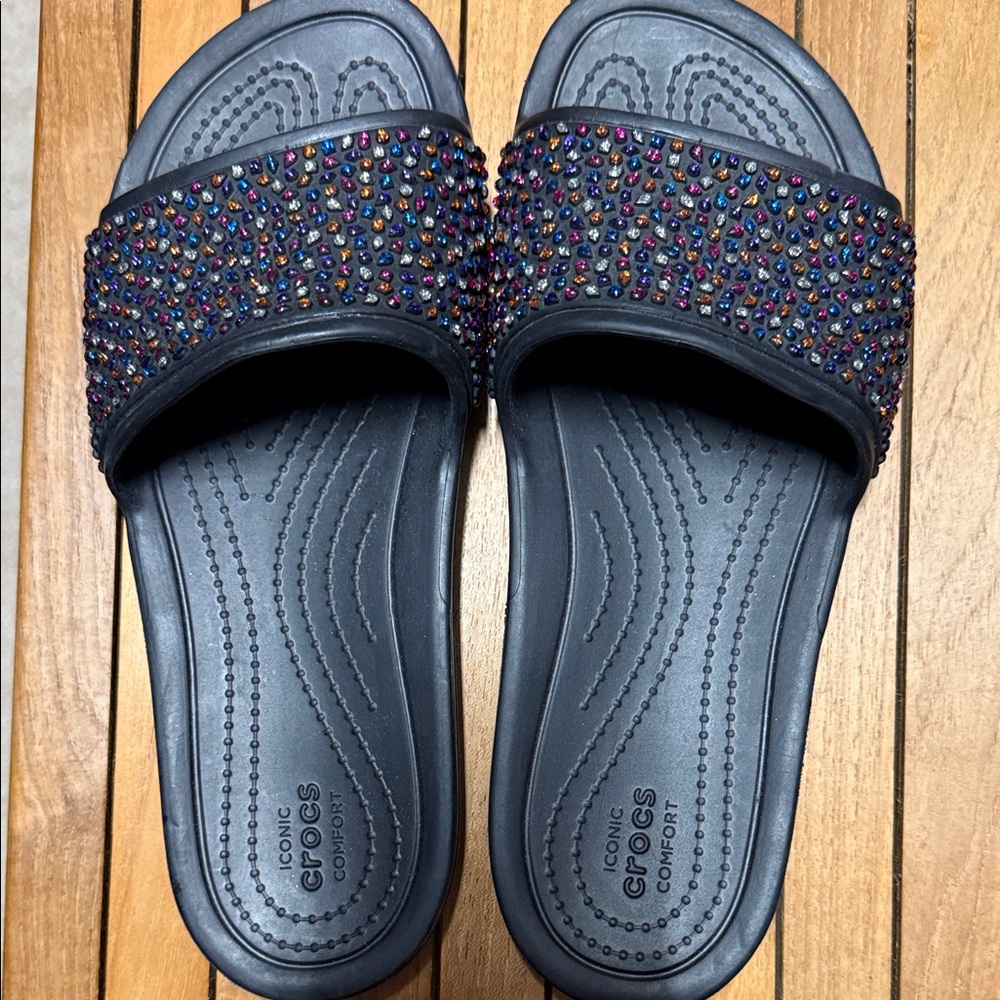 Crocs Colorful Beaded Slide Sandals